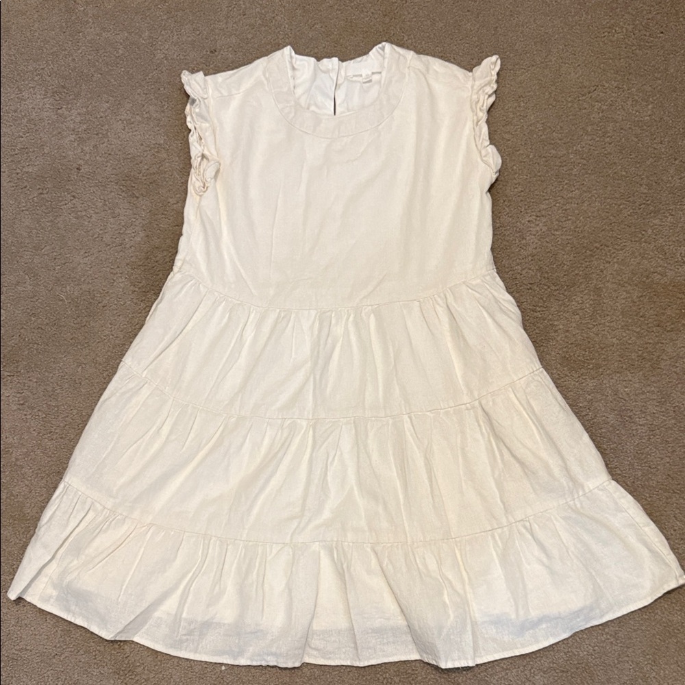 Adyson Parker Linen Cream Mini Dress